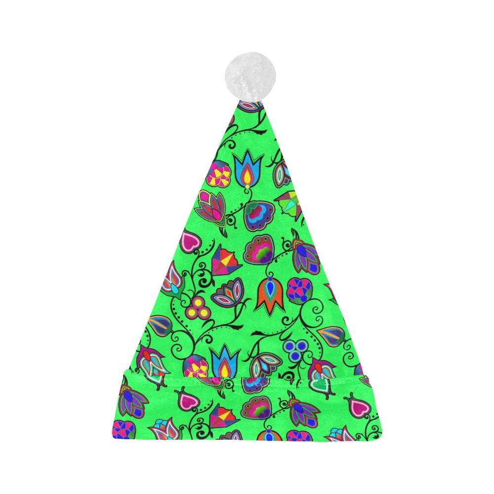 Indigenous Paisley Green Santa Hat Santa Hat e-joyer 