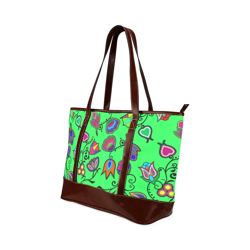 Indigenous Paisley - Green Tote Handbag (Model 1642) Tote Handbags (1642) e-joyer 