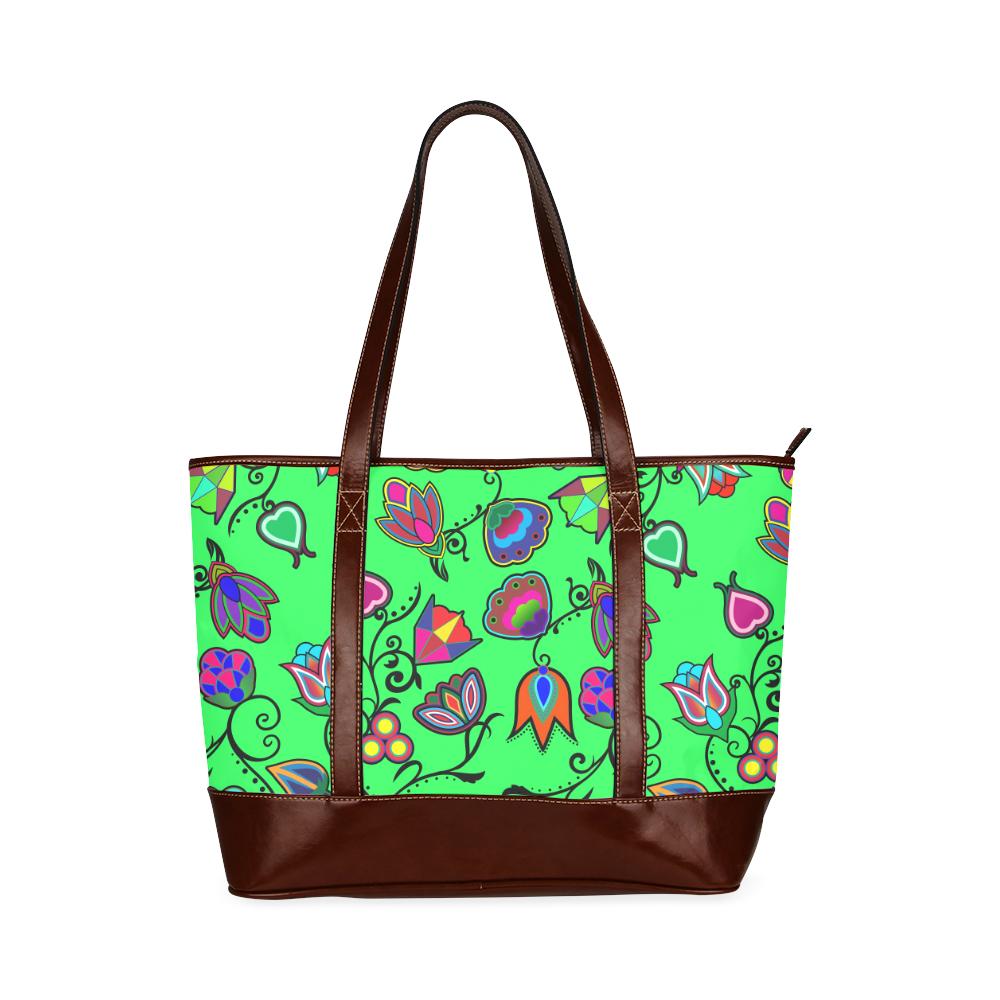 Indigenous Paisley - Green Tote Handbag (Model 1642) Tote Handbags (1642) e-joyer 