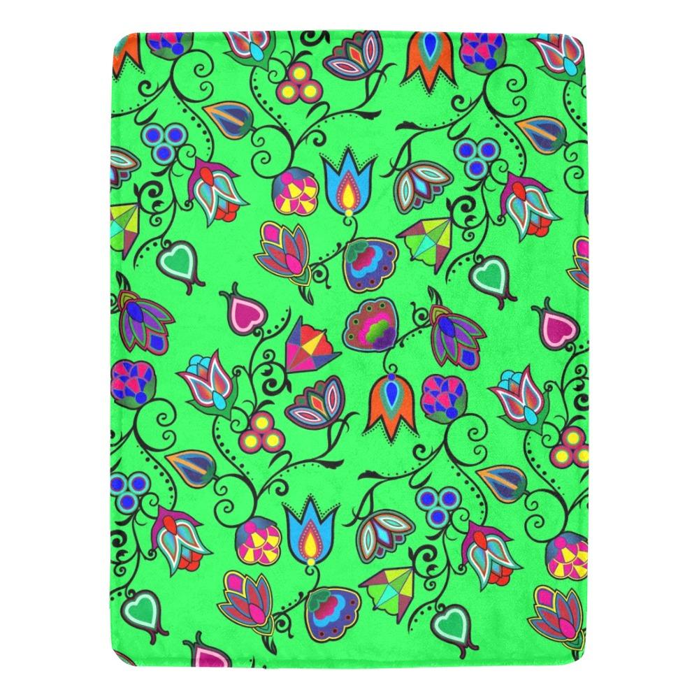 Indigenous Paisley Green Ultra-Soft Micro Fleece Blanket 60"x80" Ultra-Soft Blanket 60''x80'' e-joyer 