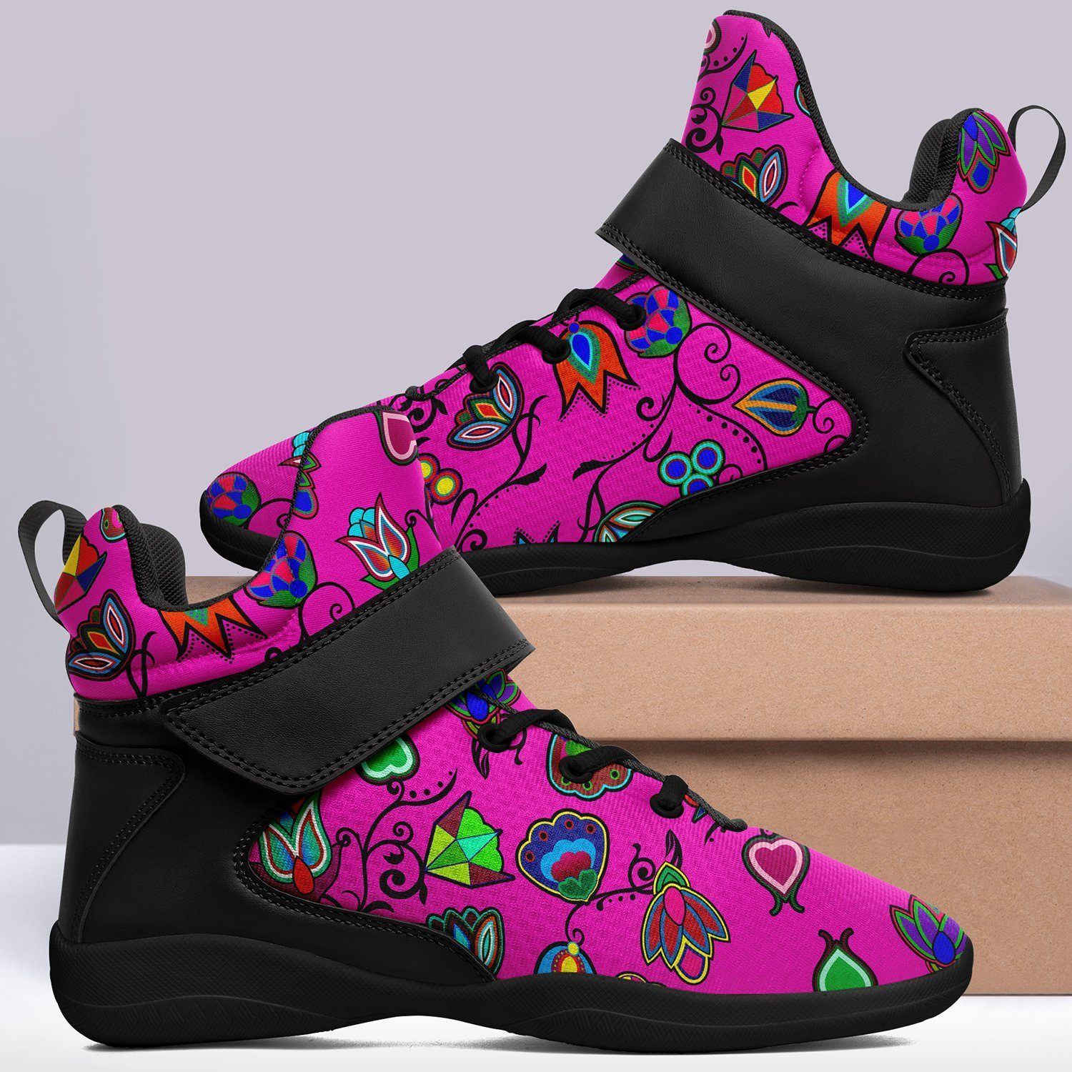 Indigenous Paisley Ipottaa Basketball / Sport High Top Shoes - Black Sole 49 Dzine 