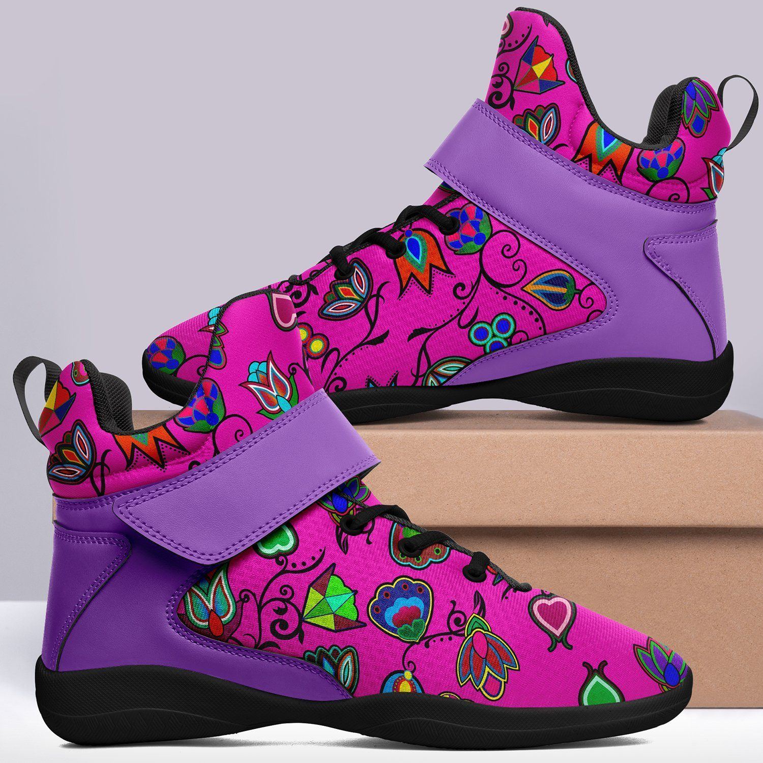 Indigenous Paisley Ipottaa Basketball / Sport High Top Shoes - Black Sole 49 Dzine 