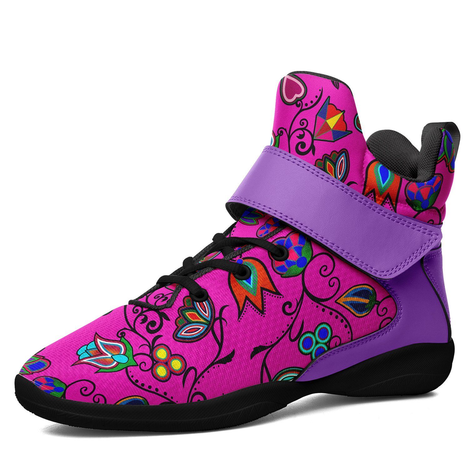 Indigenous Paisley Ipottaa Basketball / Sport High Top Shoes - Black Sole 49 Dzine US Men 7 / EUR 40 Black Sole with Lavender Strap 