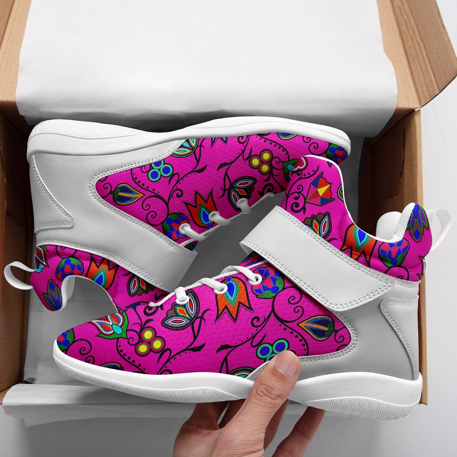 Indigenous Paisley Kid's Ipottaa Basketball / Sport High Top Shoes 49 Dzine 