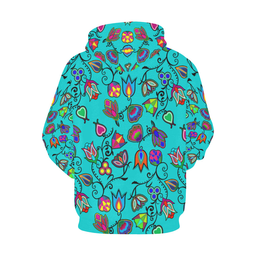 Indigenous Paisley - Sky All Over Print Hoodie for Women (USA Size) (Model H13) Hoodie e-joyer 