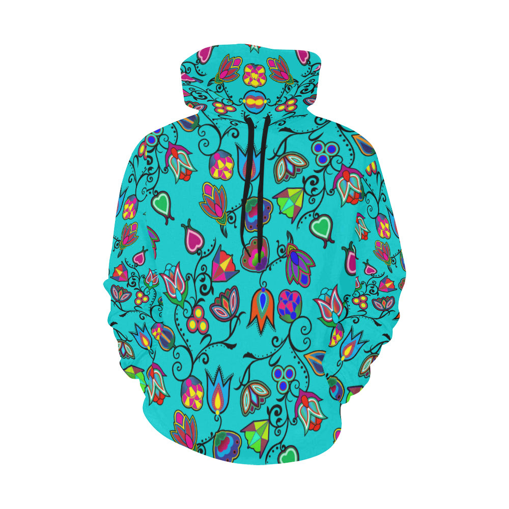 Indigenous Paisley - Sky All Over Print Hoodie for Women (USA Size) (Model H13) Hoodie e-joyer 