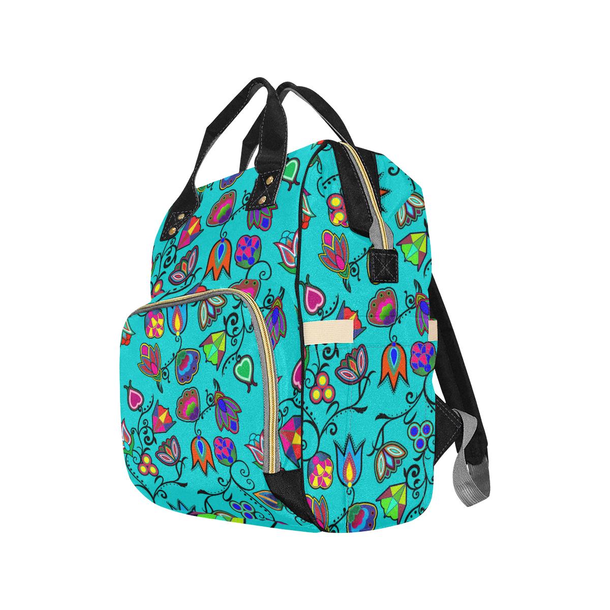 Indigenous Paisley - Sky Multi-Function Diaper Backpack (Model 1688) Diaper Backpack (1688) e-joyer 