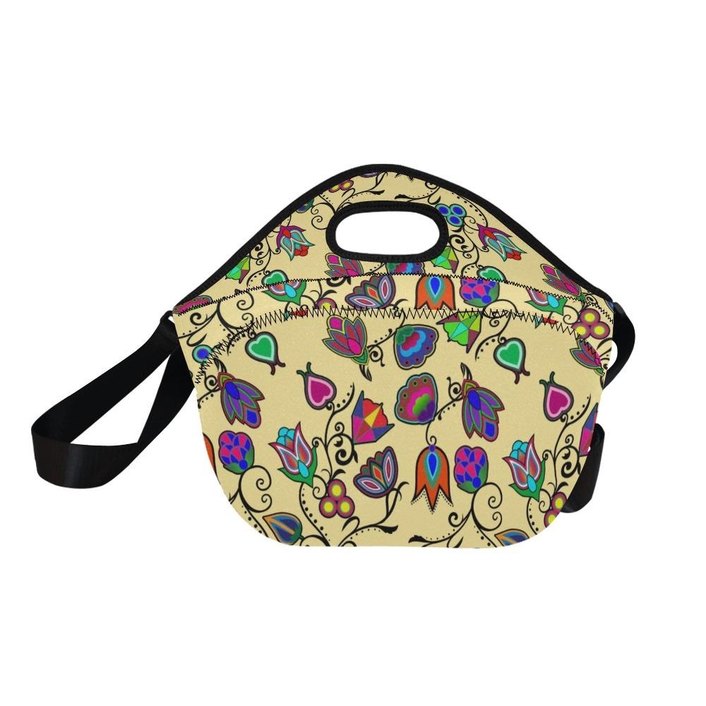 Indigenous Paisley Vanilla Neoprene Lunch Bag/Large (Model 1669) bag e-joyer 