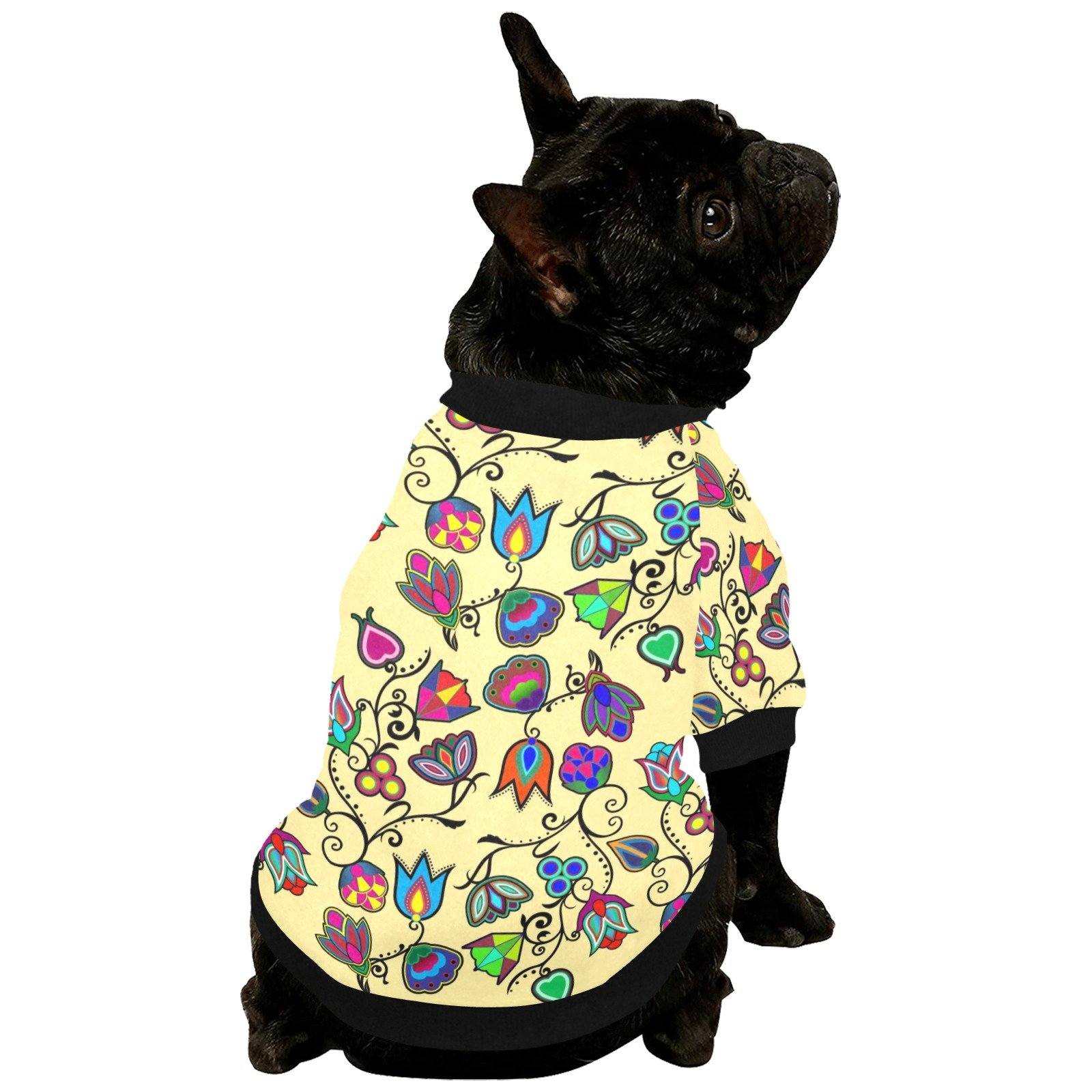 Indigenous Paisley Vanilla Pet Dog Round Neck Shirt Pet Dog Round Neck Shirt e-joyer 