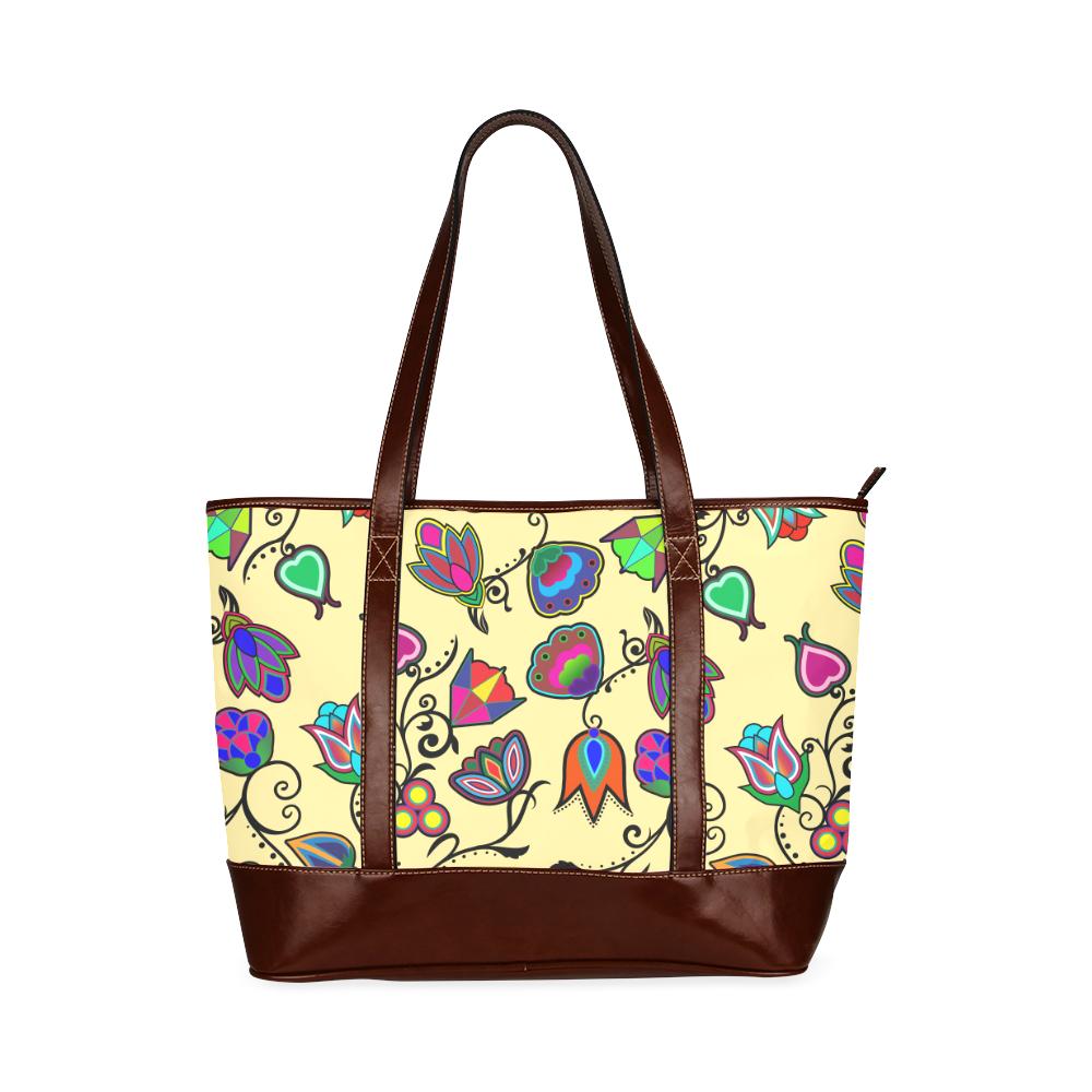 Indigenous Paisley - Vanilla Tote Handbag (Model 1642) Tote Handbags (1642) e-joyer 