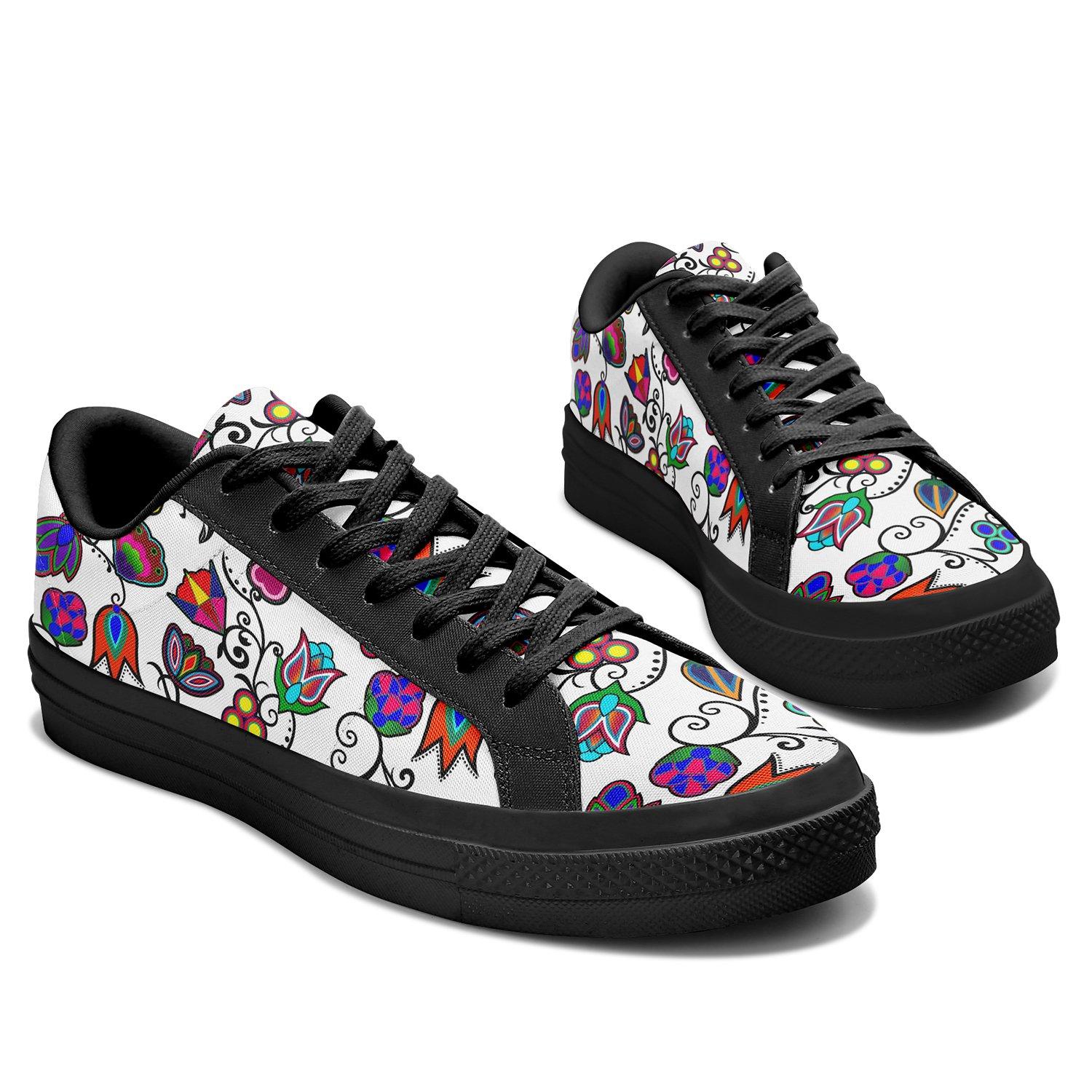 Indigenous Paisley White Aapisi Low Top Canvas Shoes Black Sole 49 Dzine 