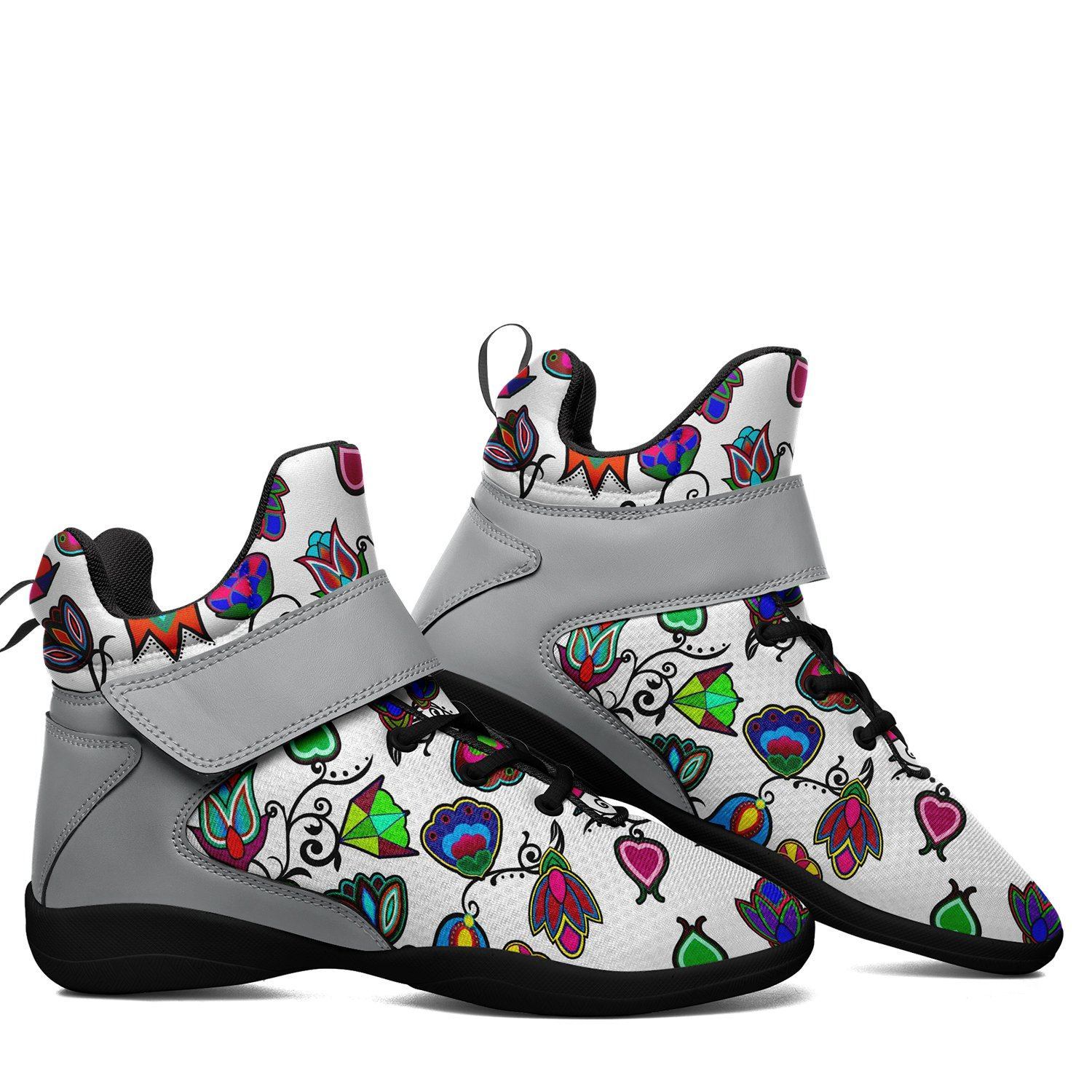 Indigenous Paisley White Ipottaa Basketball / Sport High Top Shoes - Black Sole 49 Dzine 