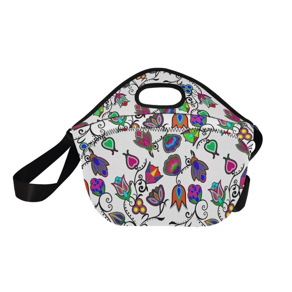 Indigenous Paisley White Neoprene Lunch Bag/Large (Model 1669) bag e-joyer 