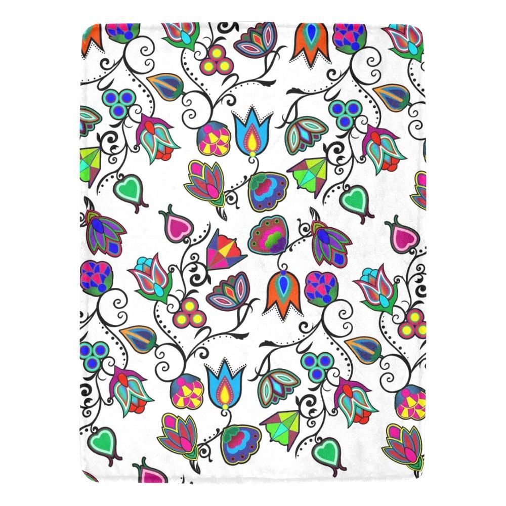 Indigenous Paisley White Ultra-Soft Micro Fleece Blanket 60"x80" Ultra-Soft Blanket 60''x80'' e-joyer 