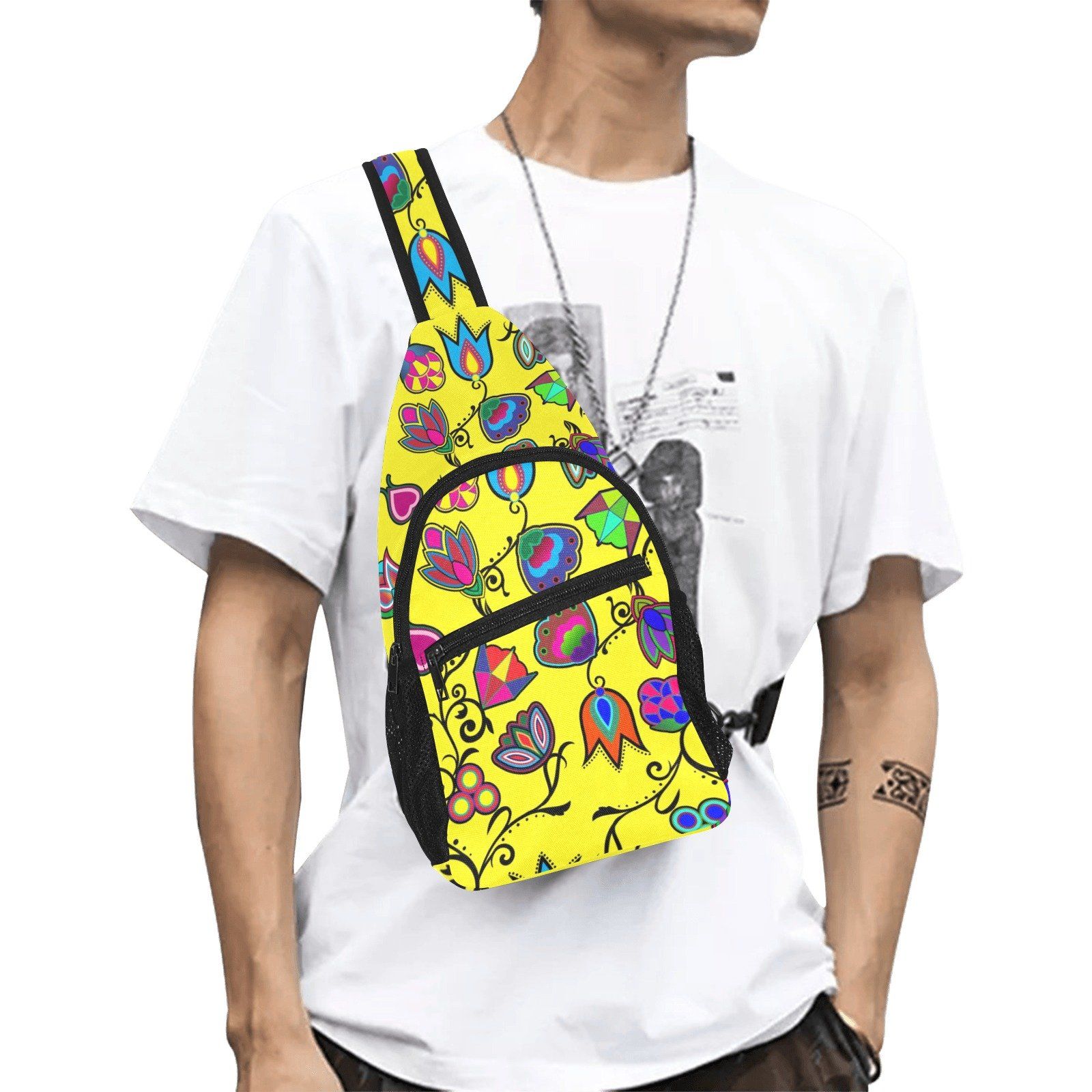 Indigenous Paisley Yellow All Over Print Chest Bag (Model 1719) All Over Print Chest Bag (1719) e-joyer 