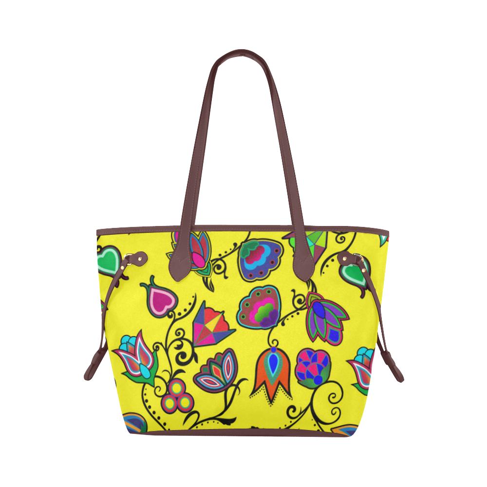 Indigenous Paisley - Yellow Clover Canvas Tote Bag (Model 1661) Clover Canvas Tote Bag (1661) e-joyer 