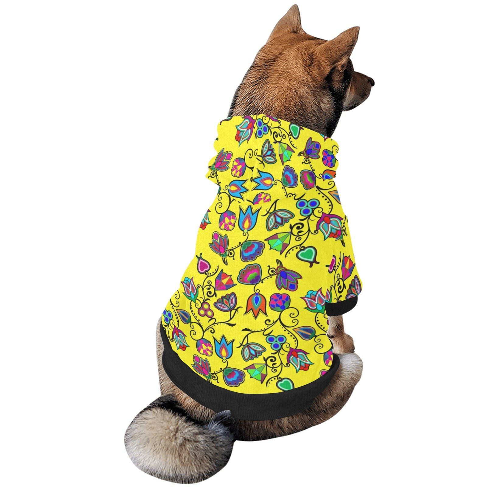 Indigenous Paisley Yellow Pet Dog Hoodie Pet Dog Hoodie e-joyer 