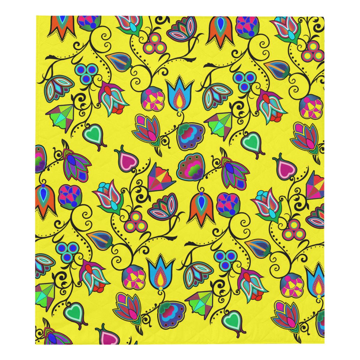 Indigenous Paisley - Yellow Quilt 70"x80" Quilt 70"x80" e-joyer 