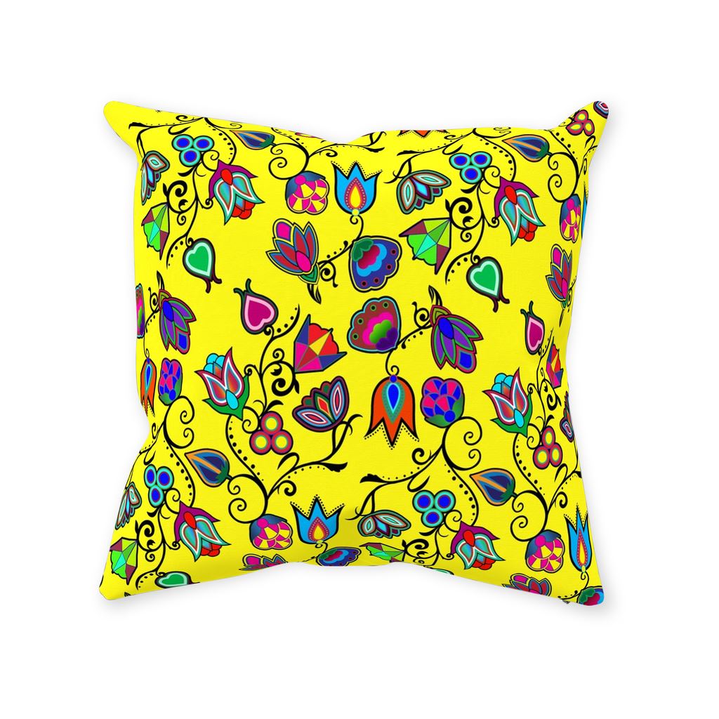 Indigenous Paisley - Yellow Throw Pillows 49 Dzine With Zipper Spun Polyester 14x14 inch