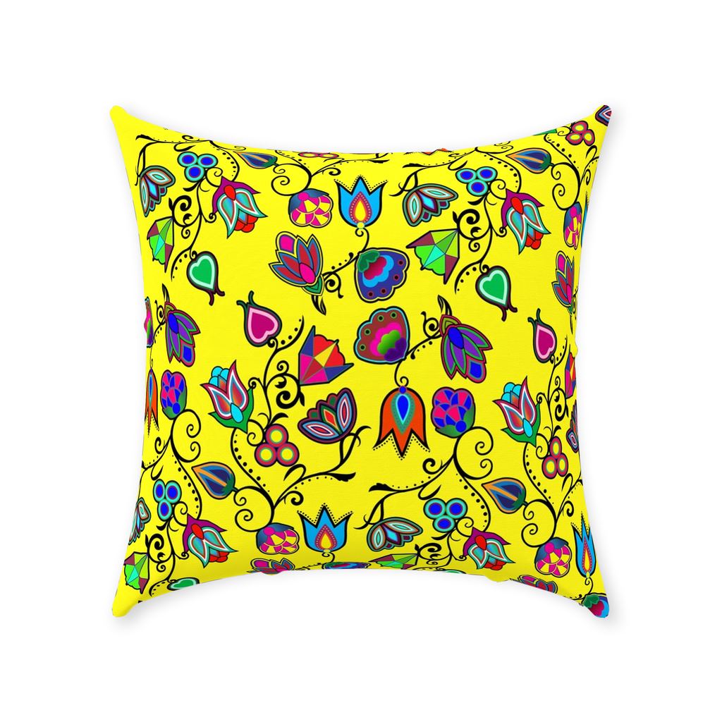 Indigenous Paisley - Yellow Throw Pillows 49 Dzine With Zipper Spun Polyester 18x18 inch
