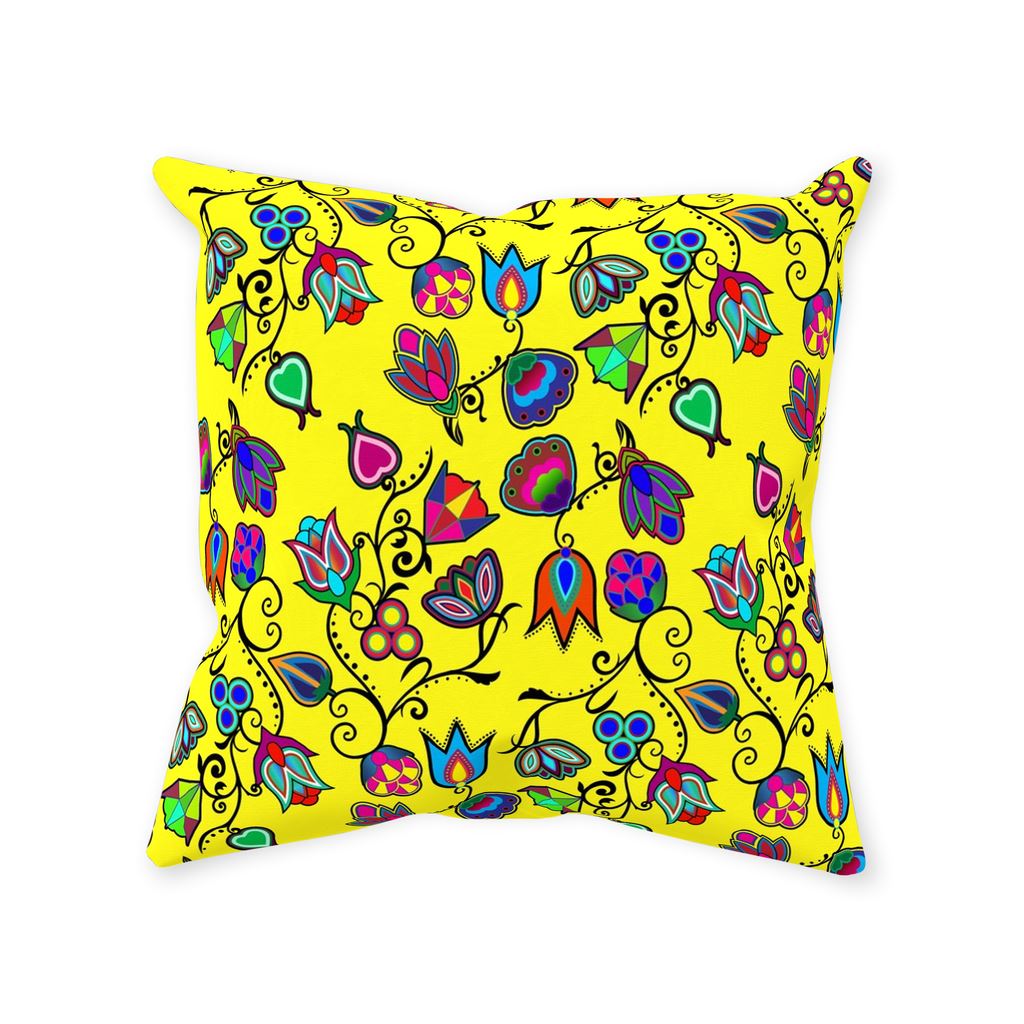 Indigenous Paisley - Yellow Throw Pillows 49 Dzine Without Zipper Spun Polyester 14x14 inch