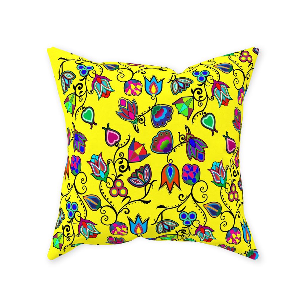Indigenous Paisley - Yellow Throw Pillows 49 Dzine Without Zipper Spun Polyester 16x16 inch