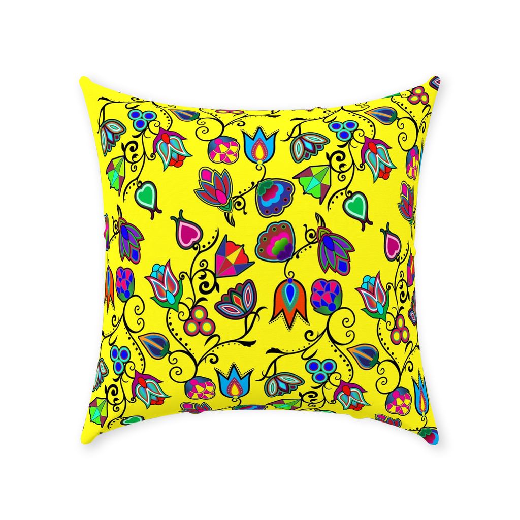 Indigenous Paisley - Yellow Throw Pillows 49 Dzine Without Zipper Spun Polyester 18x18 inch