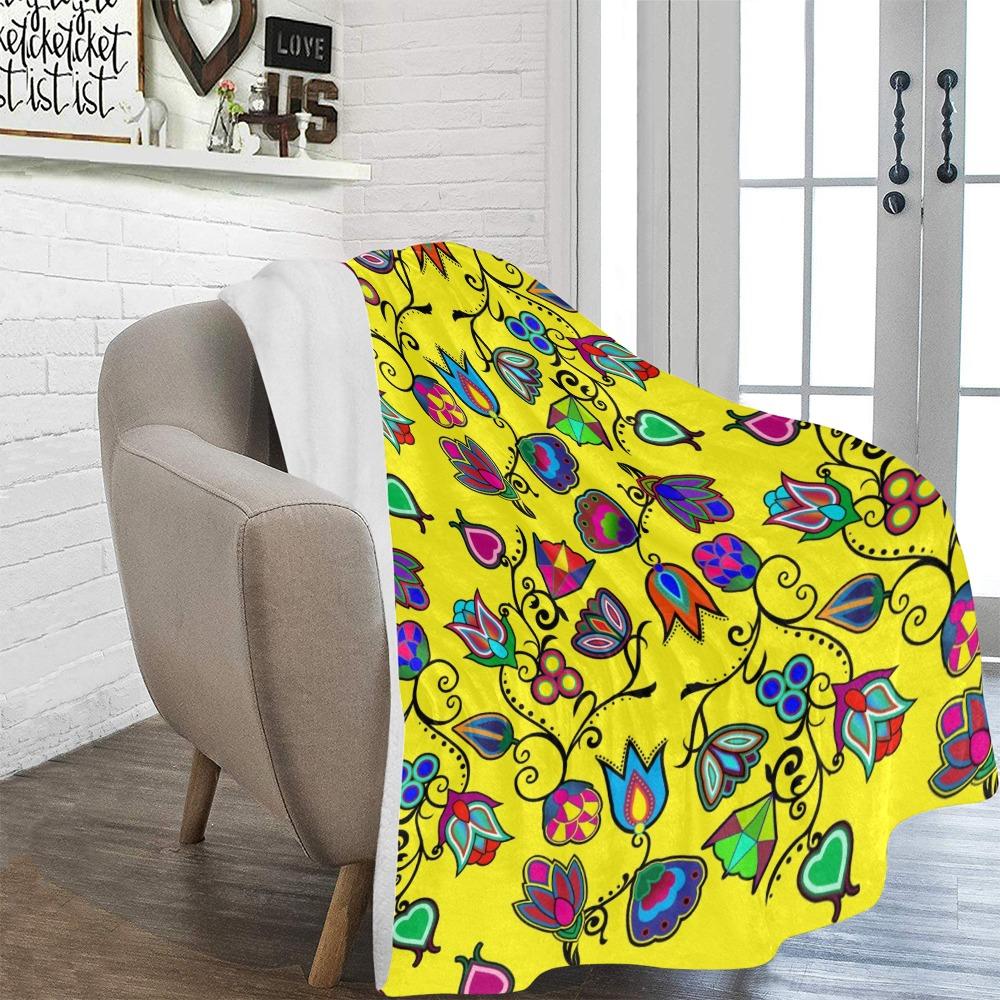 Indigenous Paisley Yellow Ultra-Soft Micro Fleece Blanket 60"x80" Ultra-Soft Blanket 60''x80'' e-joyer 