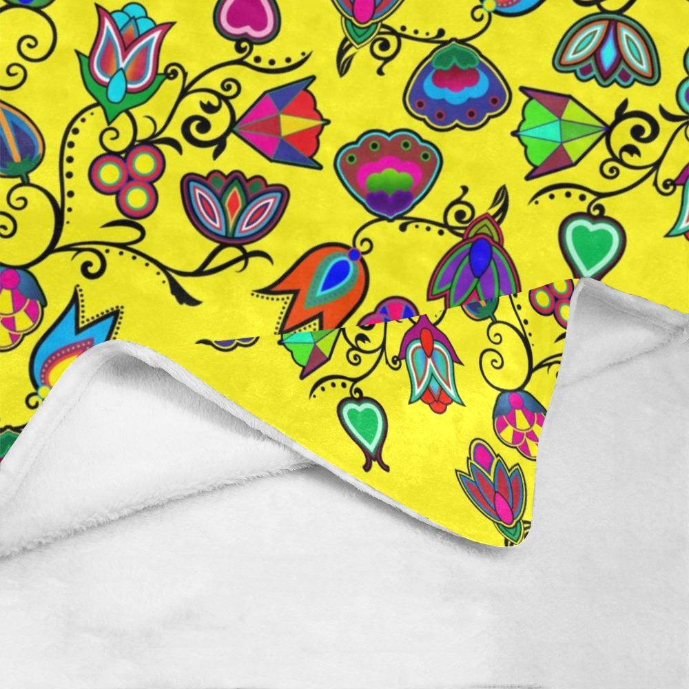 Indigenous Paisley Yellow Ultra-Soft Micro Fleece Blanket 60"x80" Ultra-Soft Blanket 60''x80'' e-joyer 