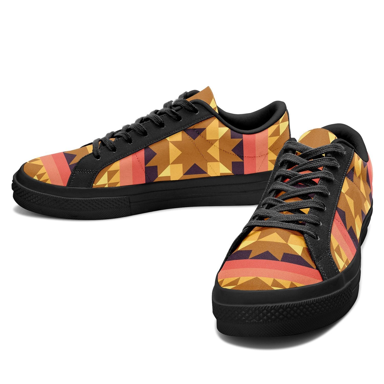 Infinite Sunset Aapisi Low Top Canvas Shoes Black Sole aapisi Herman 