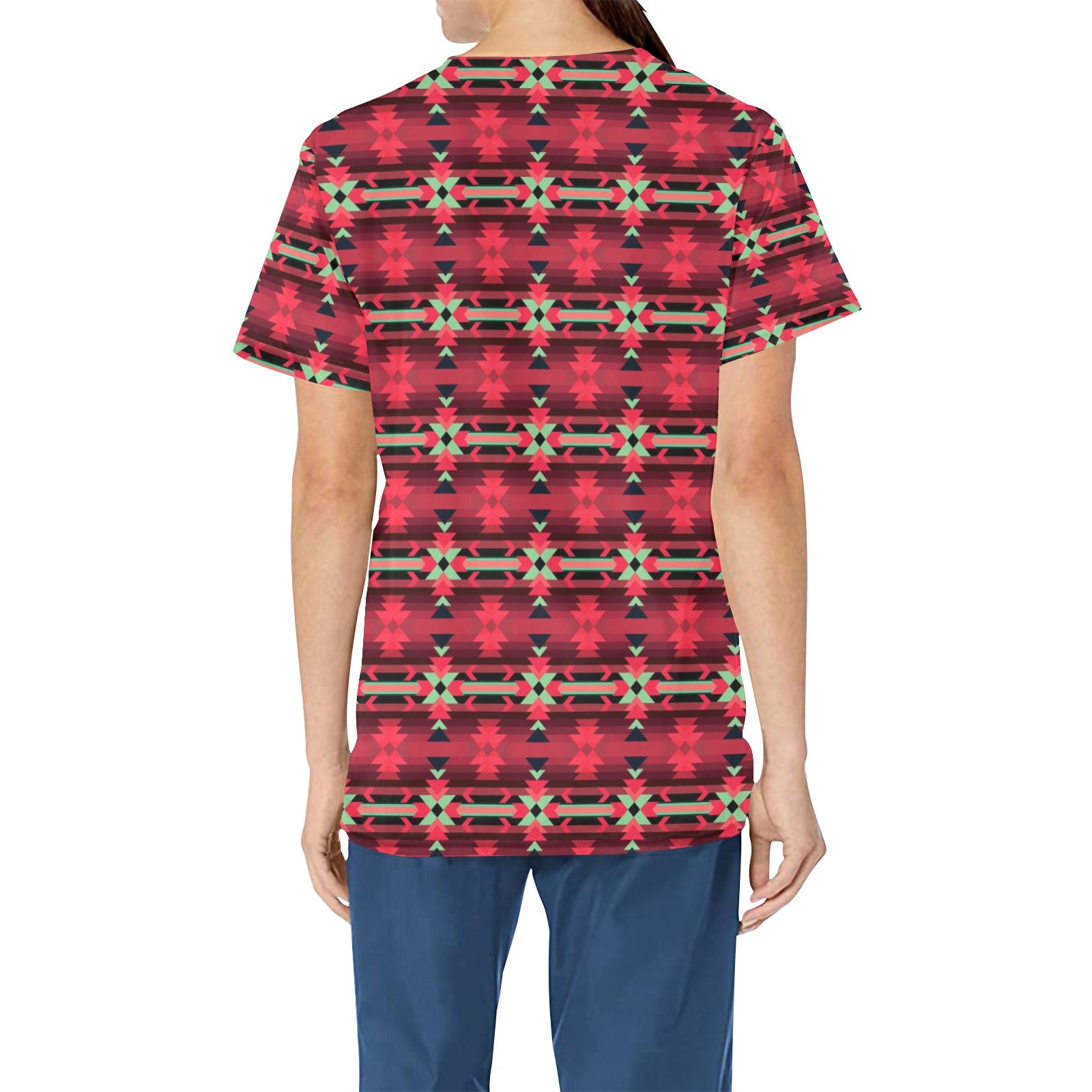 Inspire Velour All Over Print Scrub Top Scrub Top e-joyer 