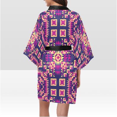 Kaleidoscope Bleu Kimono Robe Artsadd 