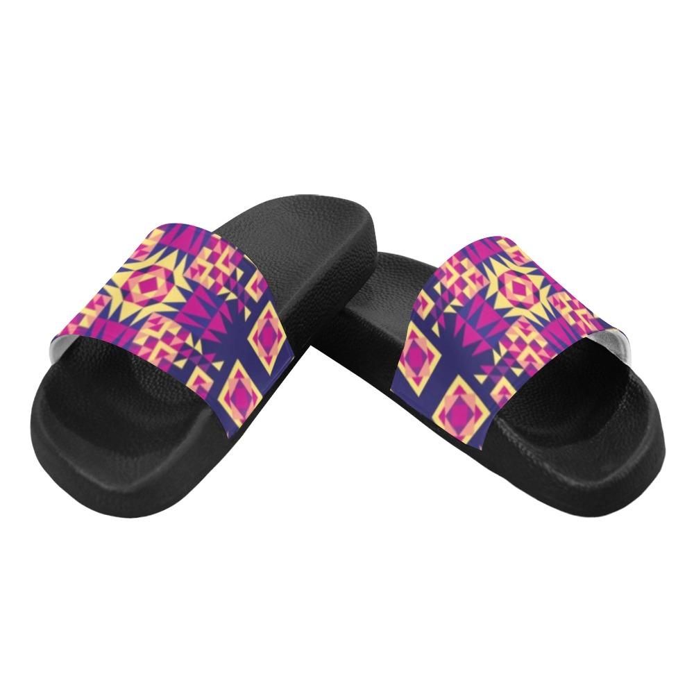 Kaleidoscope Bleu Men's Slide Sandals (Model 057) Men's Slide Sandals (057) e-joyer 