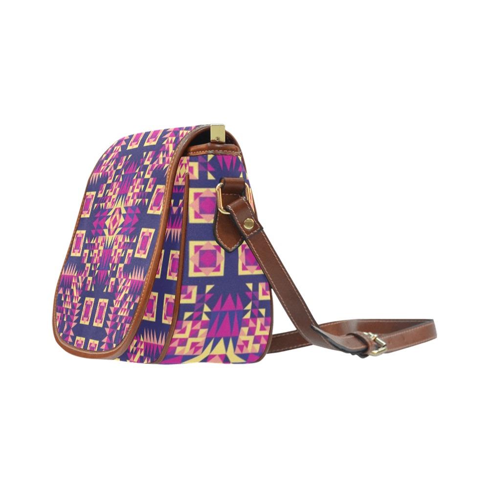 Kaleidoscope Bleu Saddle Bag/Large (Model 1649) bag e-joyer 