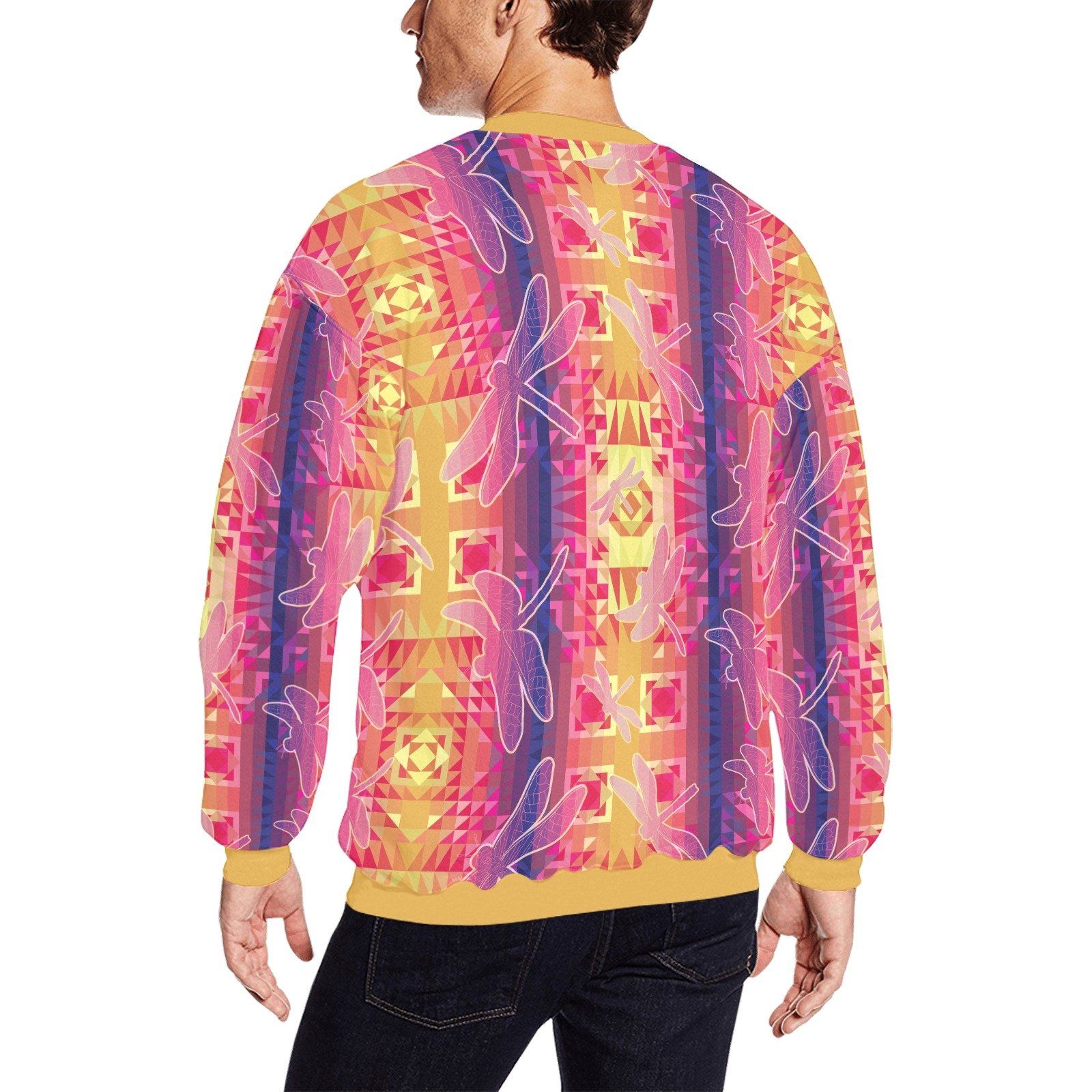 Kaleidoscope Dragonfly All Over Print Crewneck Sweatshirt for Men (Model H18) shirt e-joyer 