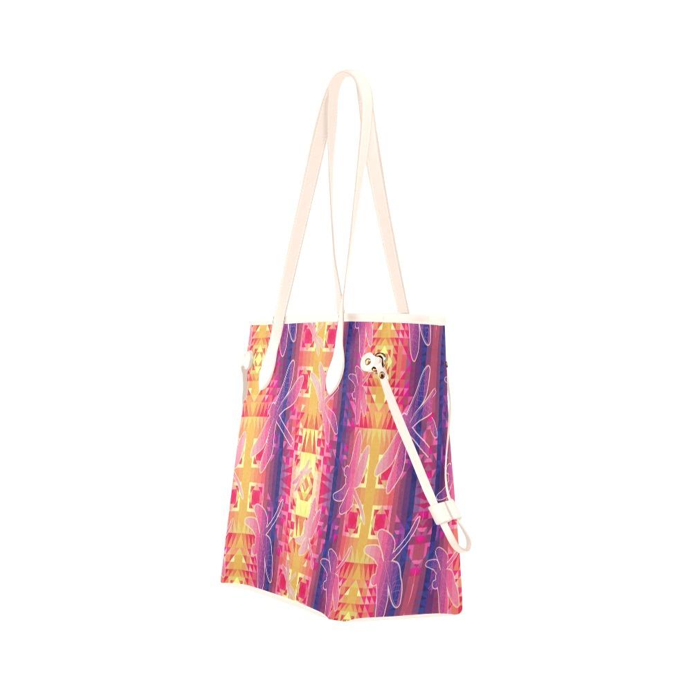 Kaleidoscope Dragonfly Clover Canvas Tote Bag (Model 1661) Clover Canvas Tote Bag (1661) e-joyer 