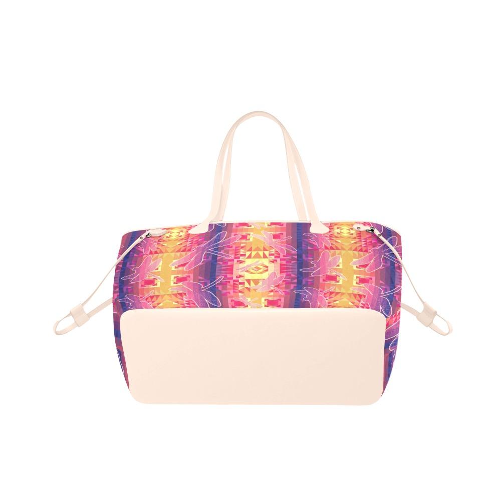 Kaleidoscope Dragonfly Clover Canvas Tote Bag (Model 1661) Clover Canvas Tote Bag (1661) e-joyer 