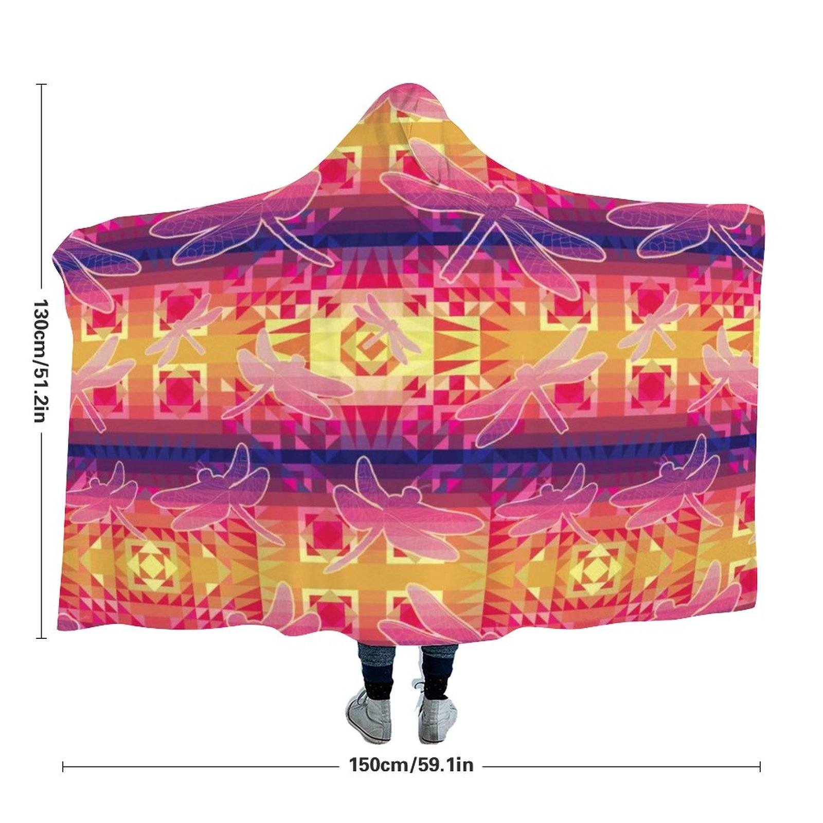Kaleidoscope Dragonfly Hooded Blanket blanket 49 Dzine 