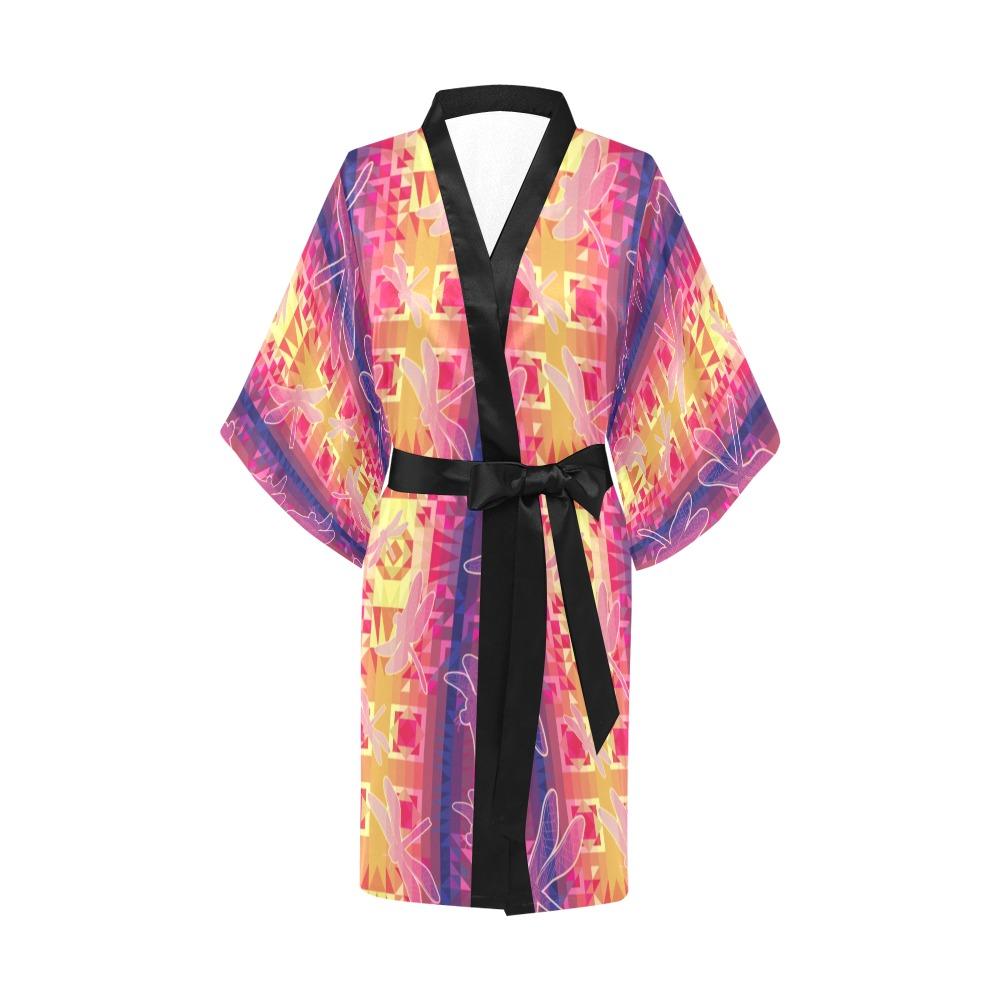 Kaleidoscope Dragonfly Kimono Robe Artsadd 