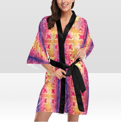 Kaleidoscope Dragonfly Kimono Robe Artsadd 