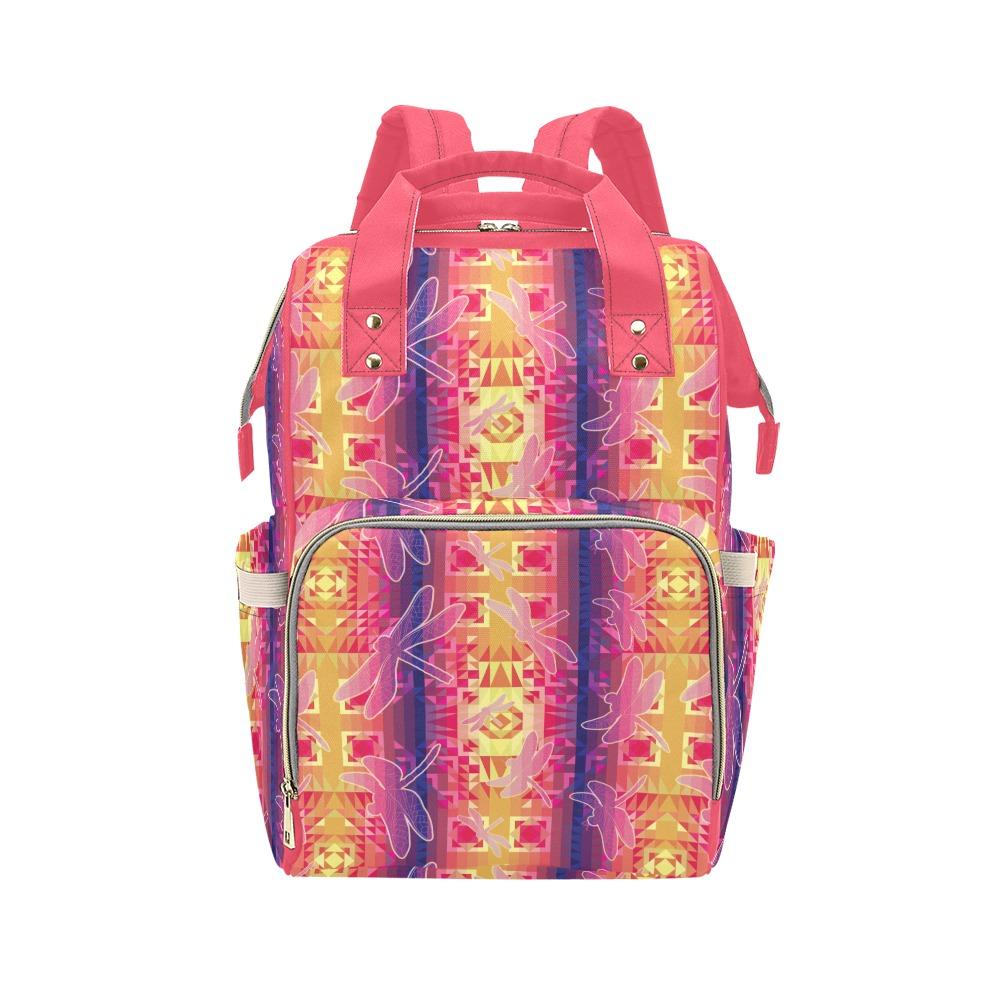 Kaleidoscope Dragonfly Multi-Function Diaper Backpack/Diaper Bag (Model 1688) bag e-joyer 