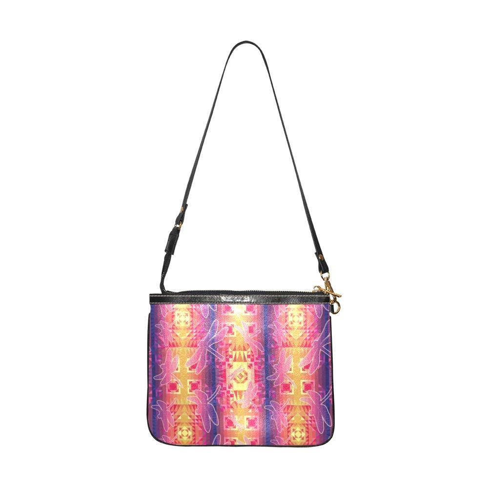 Kaleidoscope Dragonfly Small Shoulder Bag (Model 1710) Small Shoulder Bag (1710) e-joyer 