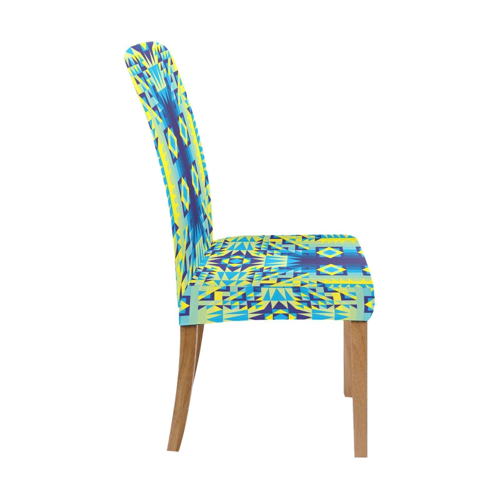 Kaleidoscope Jaune Bleu Chair Cover (Pack of 6) Chair Cover (Pack of 6) e-joyer 