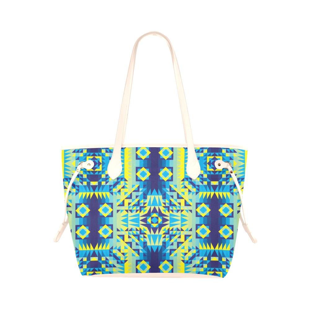 Kaleidoscope Jaune Bleu Clover Canvas Tote Bag (Model 1661) Clover Canvas Tote Bag (1661) e-joyer 