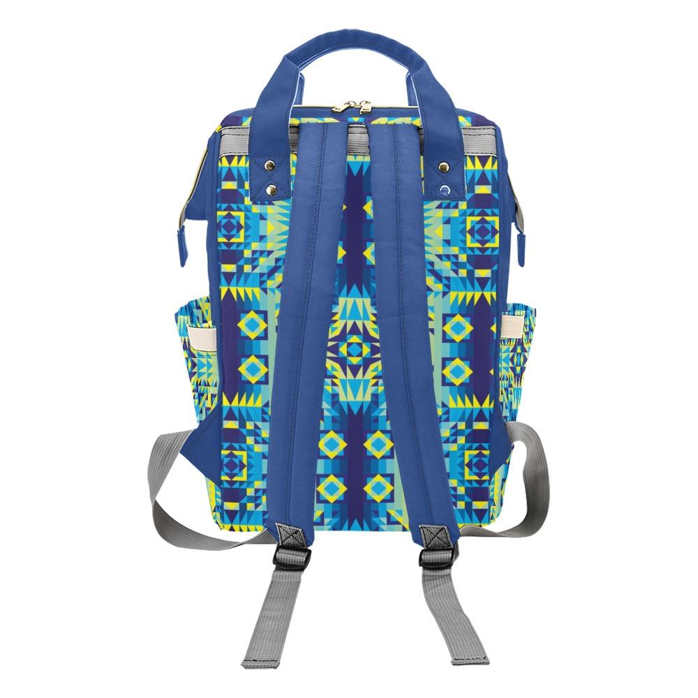 Kaleidoscope Jaune Bleu Multi-Function Diaper Backpack/Diaper Bag (Model 1688) bag e-joyer 