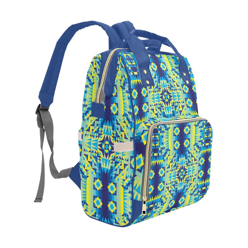 Kaleidoscope Jaune Bleu Multi-Function Diaper Backpack/Diaper Bag (Model 1688) bag e-joyer 