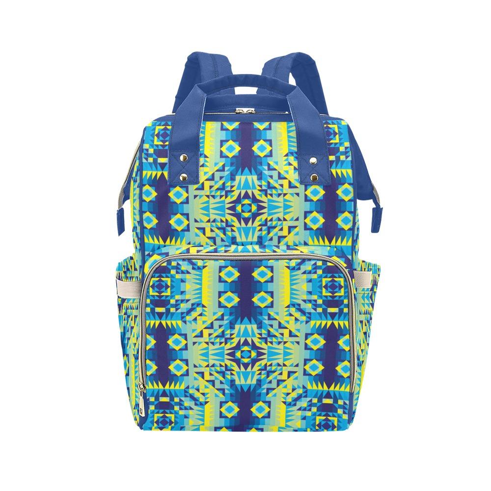 Kaleidoscope Jaune Bleu Multi-Function Diaper Backpack/Diaper Bag (Model 1688) bag e-joyer 