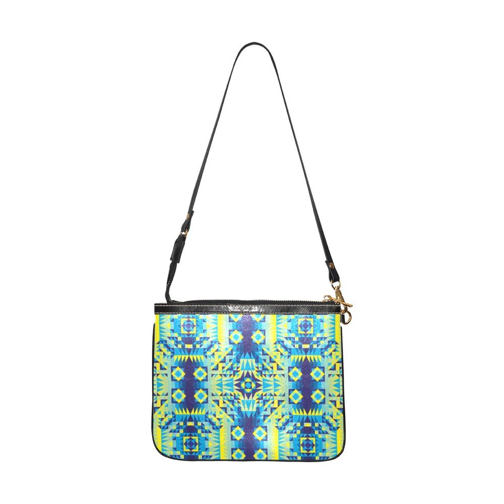 Kaleidoscope Jaune Bleu Small Shoulder Bag (Model 1710) Small Shoulder Bag (1710) e-joyer 