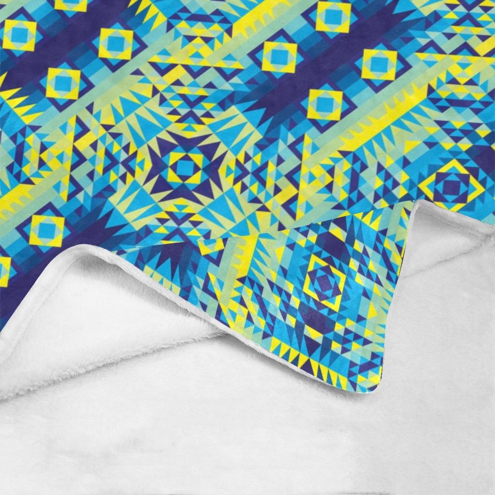 Kaleidoscope Jaune Bleu Ultra-Soft Micro Fleece Blanket 50"x60" Ultra-Soft Blanket 50''x60'' e-joyer 