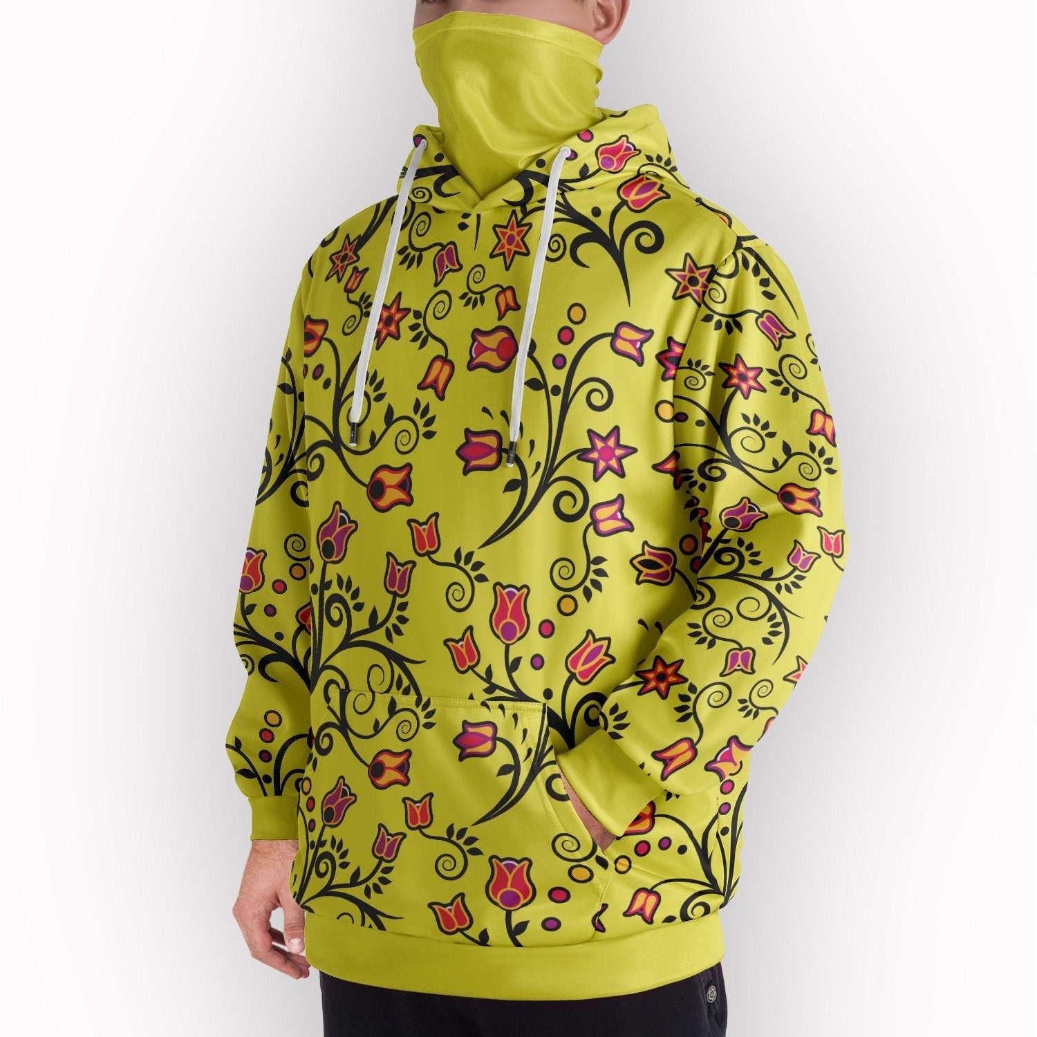 Key Lime Star Hoodie with Face Cover 49 Dzine 